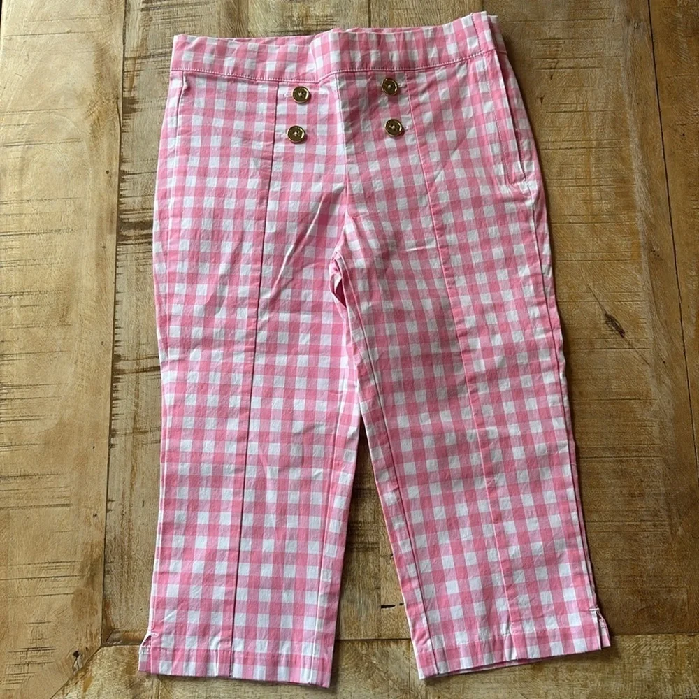 NWOT Janie and Jack Gingham Cropped Pants size 6